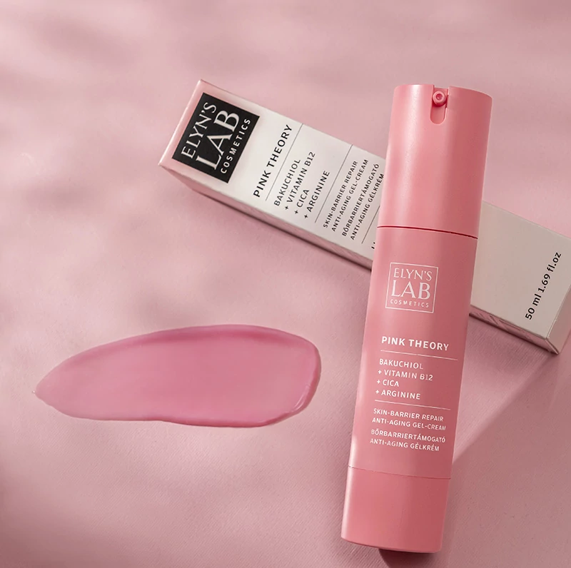 Pink Theory bőrbarriertámogató smart-aging gélkrém Bakuchiollal és b12-vitaminnal